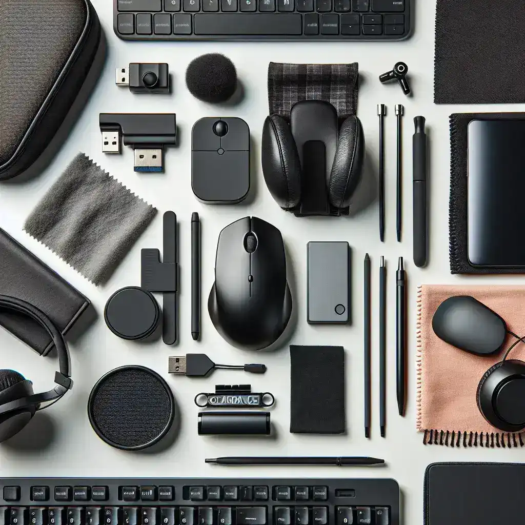 "PC accessory bundles with eye-catching clearance pricing displayed on a vibrant table, featuring keyboards, mice, and headsets to enhance your gaming and work experience."
