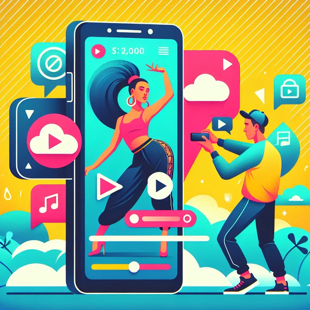 "Person using a smartphone to download TikTok videos with a user-friendly video downloader app, showcasing the convenience of TikTok video downloading."
