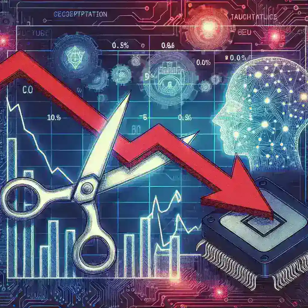 "Graph illustrating the correlation between Fed rate cut expectations and stock volatility in AI-focused companies, featuring Nvidia and Palantir."
